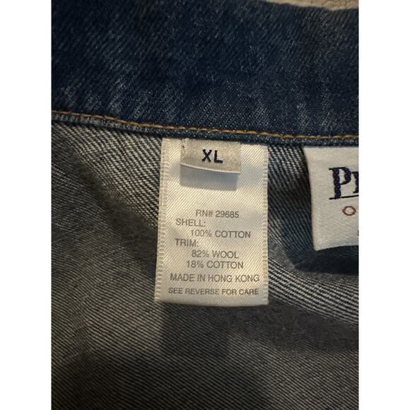 Pendleton Denim Vest XL Wool Blanket Back Southwestern Vintage 90s Western - Picture 11 of 11